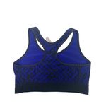 Under Armour  Womens Medium Blue Black‎ Abstract Sports Bra Racerback Fitness Photo 1