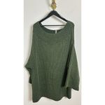 Free People  Boat Neck Tunic Sweater in Chive Combo Size X-Large Photo 3