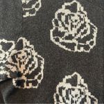 Loft Ann Taylor dark gray and white rose print crewneck cardigan sweater small Photo 8
