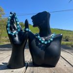 Aquamarine and Opalite jewelry set Photo 0