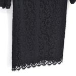 Shoshanna Daphne Floral Lace Mini Dress Scallop Hem Stretch Black Navy Blue 12 Photo 4