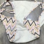 Eberjay Eberjey Pastel Pink, Brown & Orange Chevron Zig-Zag Striped Beaded String Bikini Photo 5