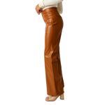 Free People Free‎ People Uptown High Waist Faux Leather Flare Pants in Brown Sz 12 Photo 13