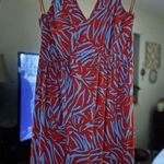 Japna Blue and Red Tiger-Like Print Dress Photo 1