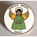 Rare Vintage 1980s Sierra Madre Girl Scouts Pin Green Angel SMGS GS Gold Tone Photo 6