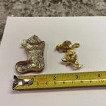 Lot Of 2 Red / Gold Tone Costume Brooch Pins Christmas Holiday 1 Aai / 1 Ballot Photo 8