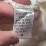 Entro Chiffon Ivory Floral V-Neck Dress Medium Fitted Waist Cottagecore Flower Photo 9