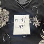 Vintage Y2K Eva Blue Black Floral Beaded V Neck Dress Women's Size 10 Photo 10