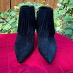 Sam Edelman  Kandice Suede Fringe High Heel Booties Black Size 6 EUC Photo 1