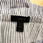 J.Crew Blue & White Stripe Large Ruffle Off Shoulder Knee Length Dress Size L Photo 5