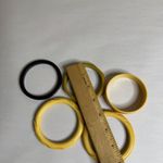 Vtg Bakelite Bangle Bracelets Craved Yellow Green TESTED‎ MCM Retro Spacer Corn Photo 12