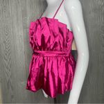 Nwt thirty thirty pink rouched ruffle peplum style spaghetti strap tank top xl Photo 1