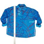 ZARA Blue Nautical Rope Oversized Button Down Collared Blouse Size Medium Photo 6