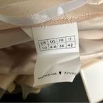 Natasha Zinko Strapless Peplum Tube Top Gold Embroidered Pom Pom Flowers sz 4 Photo 10