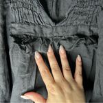 Meg by design Black Nzuri Linen Deep V Neck Ruched Lagenlook Tunic Size undefined Photo 5