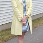 Banana Republic Houndstooth Plaid Gingham Yellow White 3 Photo 1
