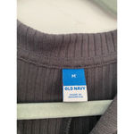 Old Navy  Ribbed Charcoal Long Sleeve Midi Dress Loungecore Spring Easter Boho M Photo 6