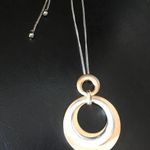 Tahari  Silver & Gold Hoop Necklace - adjustable Photo 0