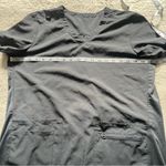 MED COUTURE Women's Knit Back Scrub Top in Gray Pewter Size M Photo 9