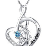 Mother & Child, I Love You Forever Cz Heart Necklace Silver Photo 0