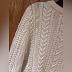 Banana Republic Ivory Chunky Cable Knit Crew Neck Button-Shoulder Sweater Small Photo 6