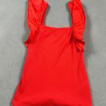 A New Day Tank Top Womens S Red Ribbed Square Neck Flutter Sleeve Tee Blouse Photo 0