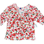 Old Navy NWT Floral V-neck Ruched 3/4 Sleeve Small Photo 0