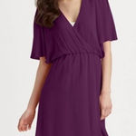 Alice + Olivia  Women's‎ Chiffon Silk Plum Purple Wrap Dress size Small Flutter Photo 0