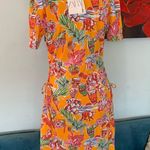 ZARA New NWT  Women Dress Size Small S Tropical Print Adjustable Cut Out Sides Photo 10