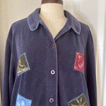 Classic Elements Vintage 90s Christmas/winter embroidered Terry button down Photo 6