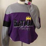 DC Comics NWT  Batman Kanji cropped sweatshirt Japanese Jrs Medium CROP TOP Photo 0