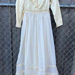 Gunne Sax 70s Off White Romantic Victorian Prairie Wedding Dress Sleeves Size 5 Photo 0