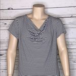 Van Heusen Size XXL Black & White Stripe Cowl Neckline Blouse Top Photo 1