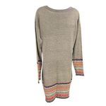 Poof! Poof Sweater Dress Knit Long Sleeve Patterned Trim Casual Comfy Large‎ Photo 1