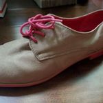 Adorable beige and pink Oxford flats women's size 8.5 by mossimo brand Tan Photo 0