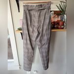 EXPRESS Gray Burgundy Plaid Ankle High Rise Tie Belt Dress Pants Sz 8 Photo 6