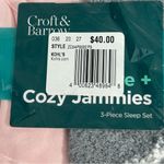 Croft & Barrow  3-Piece Pink Plaid Pajama Set Size MP NWT Photo 2