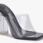 Cape Robbin Edna transparent open toe black heel sandals women’s Size 11 Photo 0