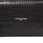 💕LANCASTER PARIS💕 Exotic Crocodile Embossed Leather Crossbody Bag ~ Black Photo 0