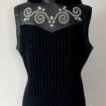 Leather Rhinestone Vest Size L Photo 0