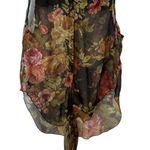 Sans Souci  Black Floral Sheer Blouse Photo 0