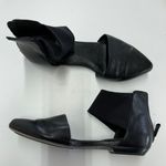 Eileen Fisher Flats Womens 9.5 Black Allot Point Toe Leather Mesh Ankle Wrap Photo 0