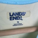 Land’s End Blue Print Long Sleeve Zip Neck Sporty Athletic 1 Piece Swim Suit 16 Photo 2