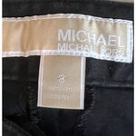 Michael Kors Pants Womens Size 8 Black Twill Ankle Mid Rise Pockets Logo Stretch Photo 1