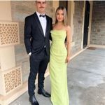 House Of CB  XS D-DD‎ Adrienne Lime Green Strapless Dress gown neon NWOT Photo 5