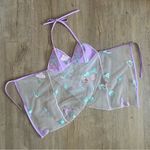 Handmade Y2K Fairycore Cottagecore Mushroom Embellished Halter Babydoll Vest Top Purple Photo 3