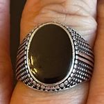 Casual black obsidian S925 silver ring size 8.75 Photo 8