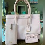 Kate Spade Candace satchel pink sunset + phone wristlet + bow coin purse Photo 0