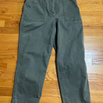 Talbots High Waist Patch Pocket Crop Pants Olive Green Size 10 Photo 0