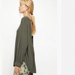 Free People Shimmy Shake Top XS Low Open Back Army Green Slouchy Dolman Boho Photo 9